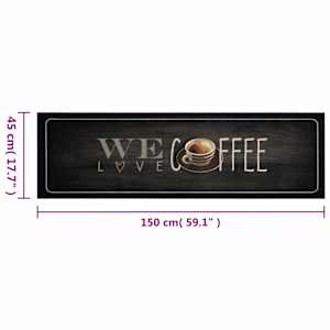 Kuchyňský koberec omyvatelný Káva nápis 45 x 150 cm samet - obrázek 5