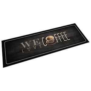 Kuchyňský koberec omyvatelný Káva nápis 60 x 180 cm samet - obrázek 1