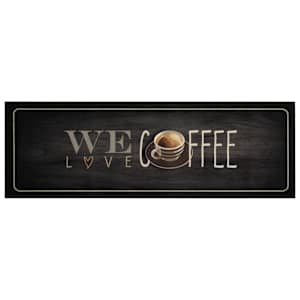 Kuchyňský koberec omyvatelný Káva nápis 60 x 180 cm samet - obrázek 2