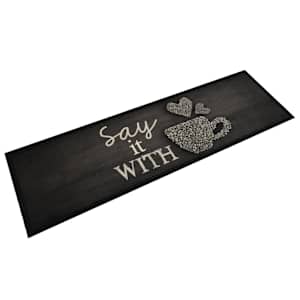 Kuchyňský koberec omyvatelný Šálek černý 45 x 150 cm samet - obrázek 1