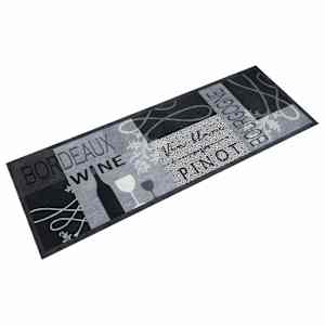 Kuhinjska preproga pralna vino siva 60x180 cm žamet