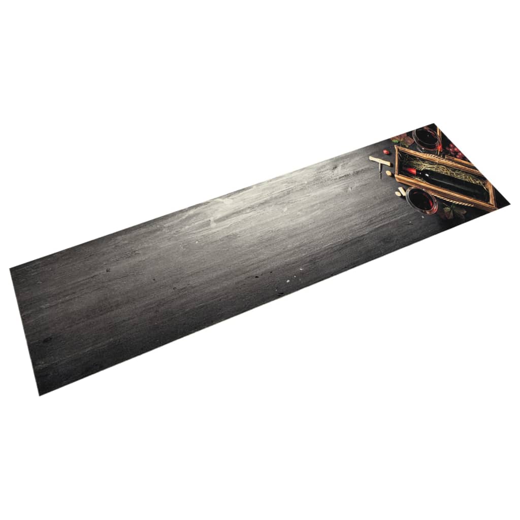 vidaXL Kuchyňský koberec omyvatelný Láhev vína 60 x 300 cm samet