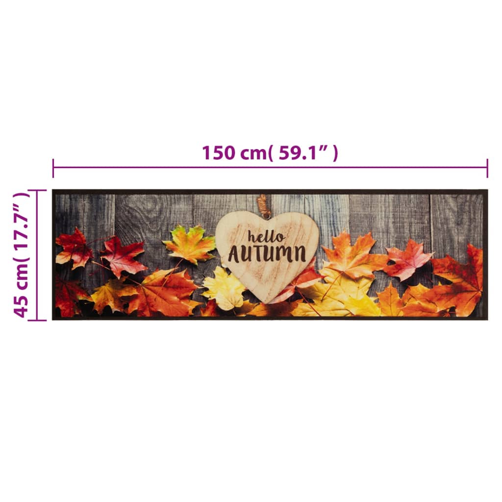 Covor de bucatarie lavabil vidaXL, model toamna, 45x150 cm, catifea, 1.13 Kg 1 8721012919020 g en hd 4