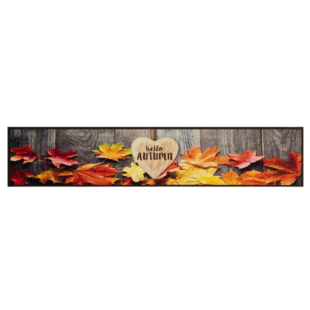 vidaXL Keukenmat wasbaar herfstprint 60x300 cm fluweel afbeelding