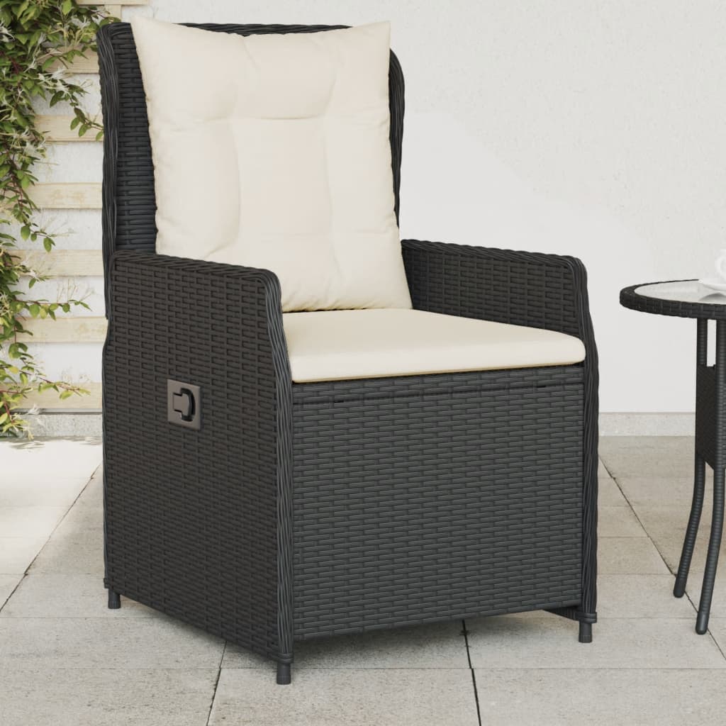 vidaXL Gartensessel 2 Stk. Verstellbar Schwarz Poly Rattan