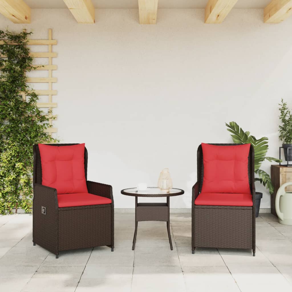 vidaXL Liggende tuinstoelen 2 stuks bruin polyrotan