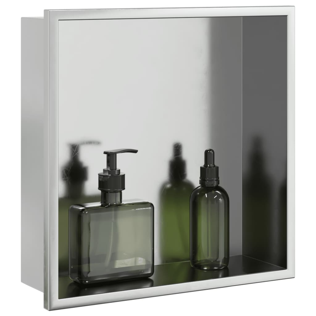  Shower Niche Bathroom Storage Recessed Shower Shelf Stainless Steel vidaXL