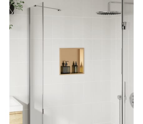 vidaXL Εσοχή Ντους Βουρστ. Χρυσό 32x32x9 εκ. Αν. Ατσάλι