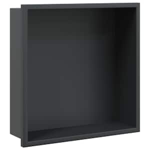 vidaXL s&uuml;vistatav du&scaron;iriiul, matt must 32x32x9 cm roostevaba teras