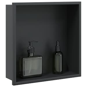 vidaXL s&uuml;vistatav du&scaron;iriiul, matt must 32x32x9 cm roostevaba teras