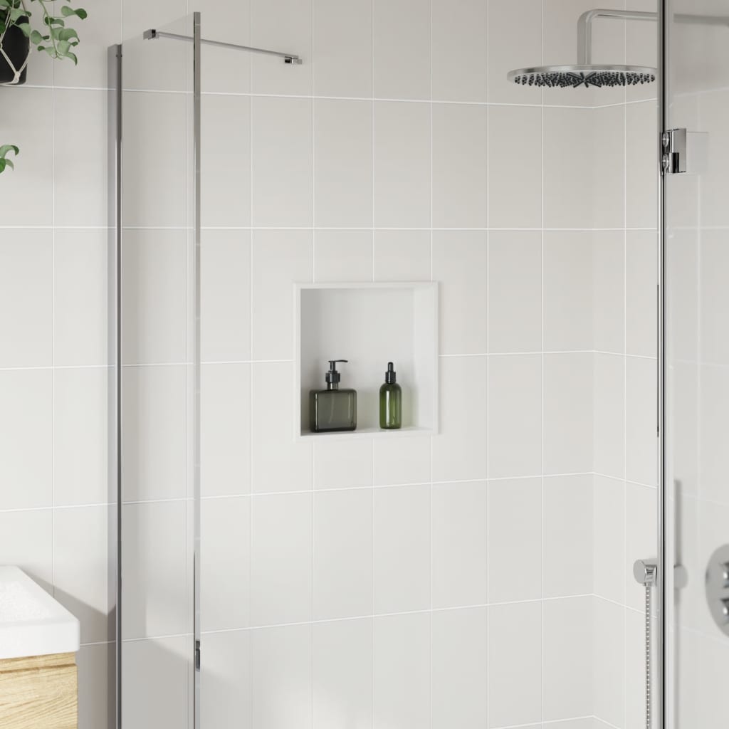 vidaXL Douchenis 32x32x9 cm roestvrijstaal matwit afbeelding