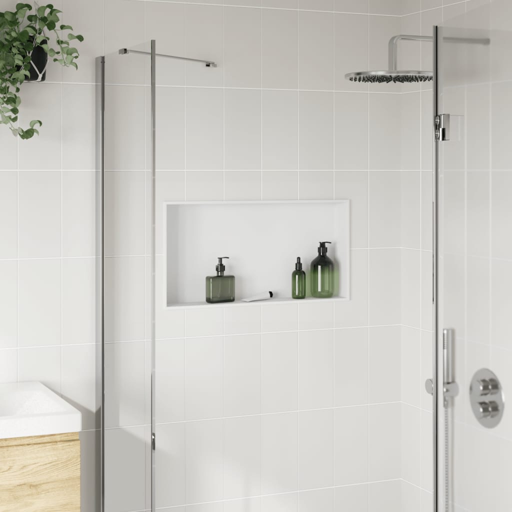 vidaXL Douchenis 62x32x9 cm roestvrijstaal matwit afbeelding