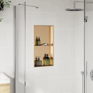 Nika do sprchového koutu broušená zlatá 32x62x9cm nerezová ocel - obrázek 3