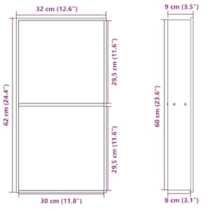 Nika do sprchového koutu broušená zlatá 32x62x9cm nerezová ocel - obrázek 8