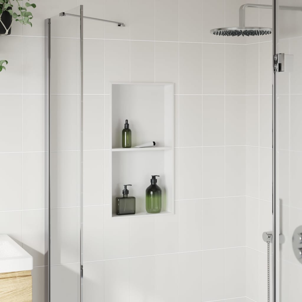 vidaXL Douchenis 32x62x9 cm roestvrijstaal matwit afbeelding
