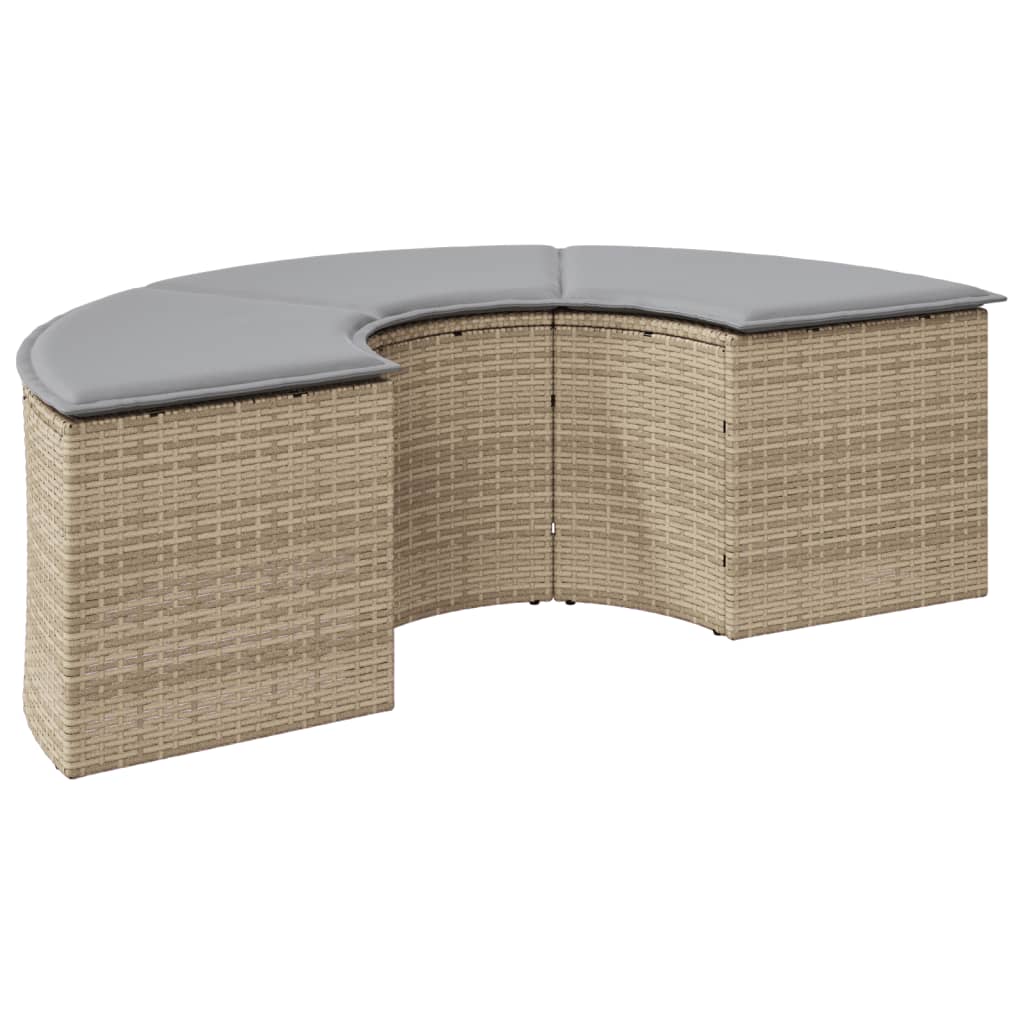 Thumbnail - vidaXL Garten-Fußhocker mit Kissen Beige Poly-Rattan