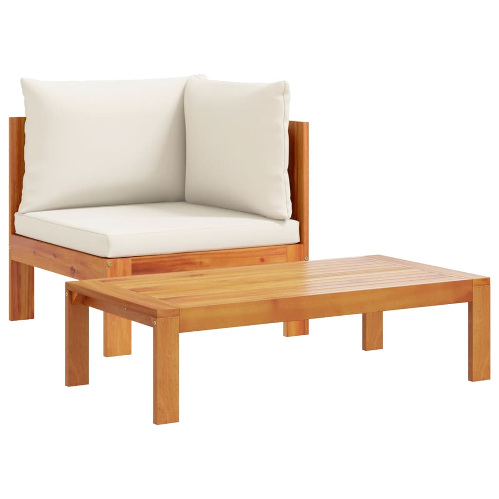 vidaXL 4-delige Loungeset met kussens massief acaciahout afbeelding