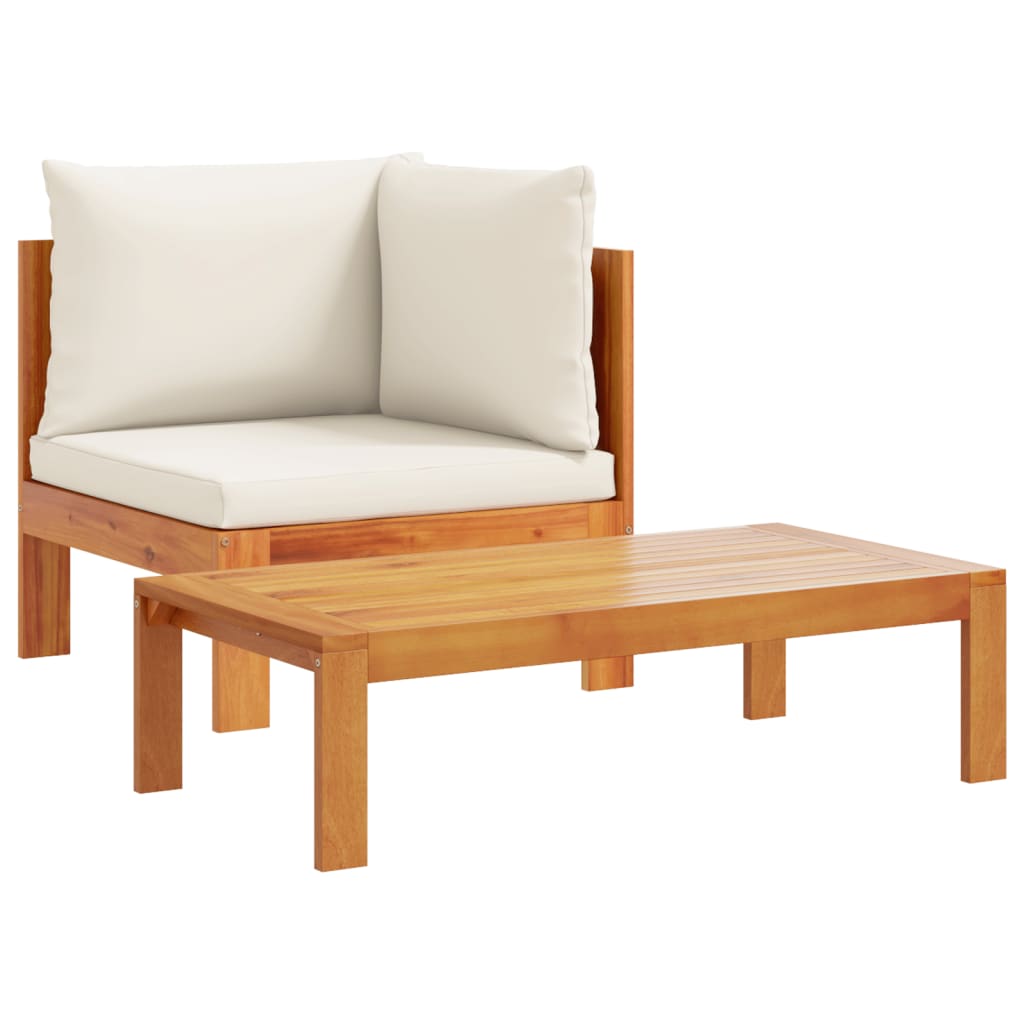 vidaXL 4-delige Loungeset met kussens massief acaciahout afbeelding