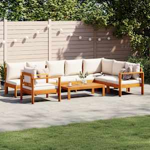 Vrtna sedežna garnitura 6-delna z blazinami trden akacijev les