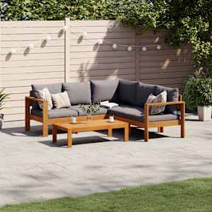 Vrtna sedežna garnitura 4-delna z blazinami trden akacijev les