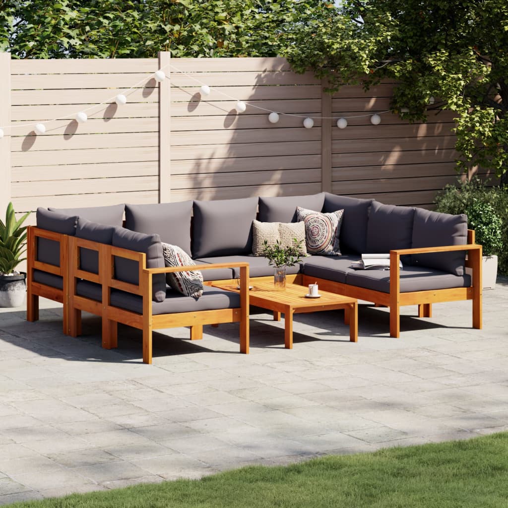 vidaXL Set de canapele grădină cu perne, 6 piese, lemn masiv acacia