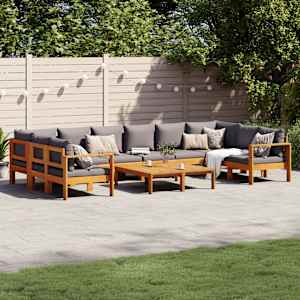 Vrtna sedežna garnitura 8-delna z blazinami trden akacijev les