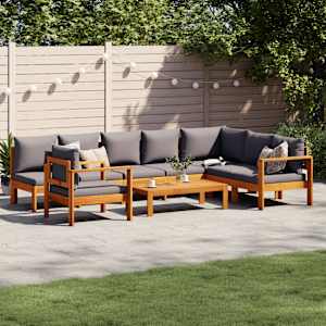 Vrtna sedežna garnitura 6-delna z blazinami trden akacijev les