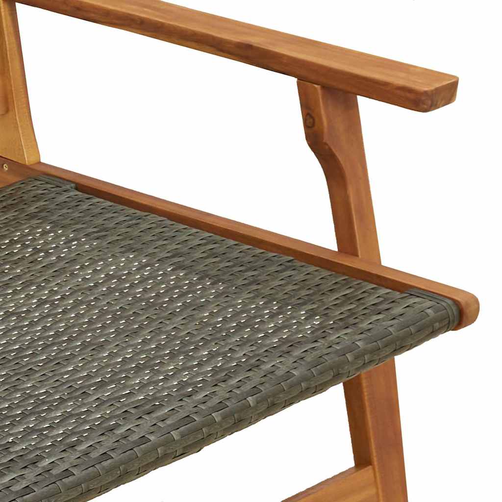 Градински столове с маса 3 части Сиво от масивна акациева дървесина - Image 8