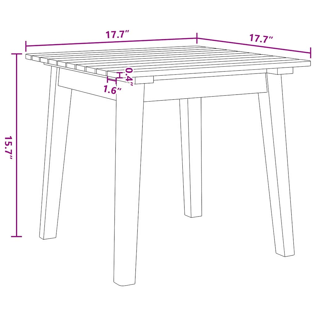 Градински столове с маса 3 части Сиво от масивна акациева дървесина - Image 10