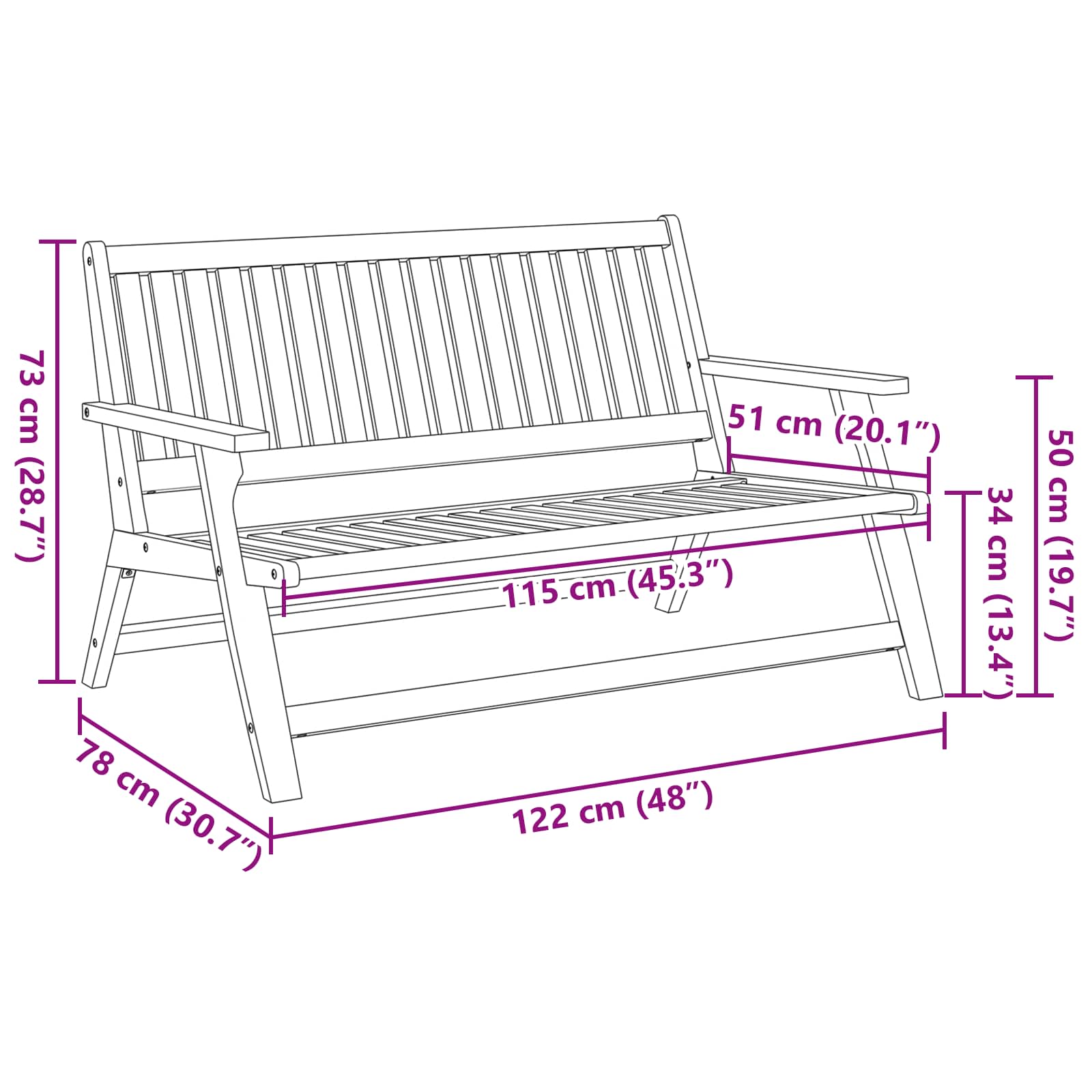 Garden Chair size guide