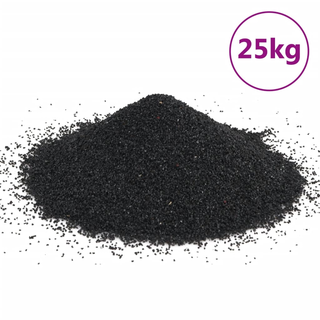 vidaXL Pesek za akvarij 25 kg črn 0,2-2 mm