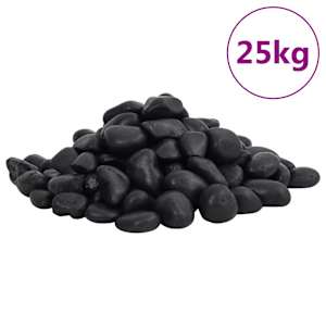 Leštěné oblázky 25 kg černé 2–5 cm - obrázek 2