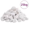 vidaXL poleeritud veerkivi 25 kg, valge, 2-5 cm