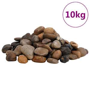 vidaXL poleeritud veerkivi 10 kg, eriv&auml;rvi, 2-5 cm