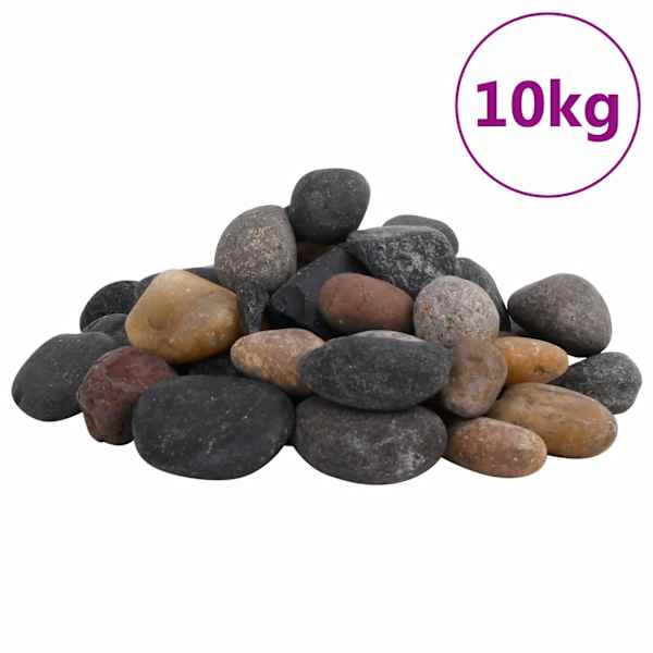 vidaXL poleeritud veerkivi 10 kg, eriv&auml;rvi, 5-8 cm