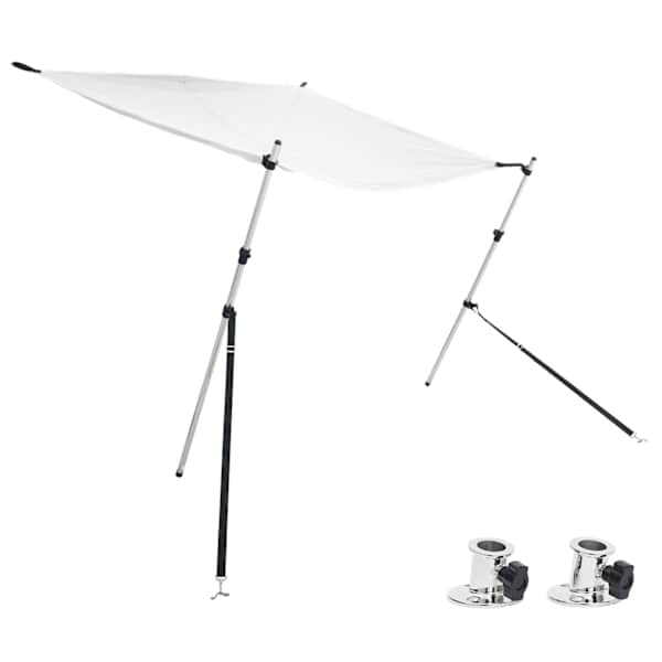 vidaXL T-t&uuml;&uuml;pi varikatuse pikendus, valge, 170 x 170 x (113-182,5) cm