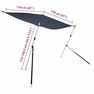 Sada nástavce na t-top stříšku modrá 170 x 170 x (113–182,5) cm - obrázek 9