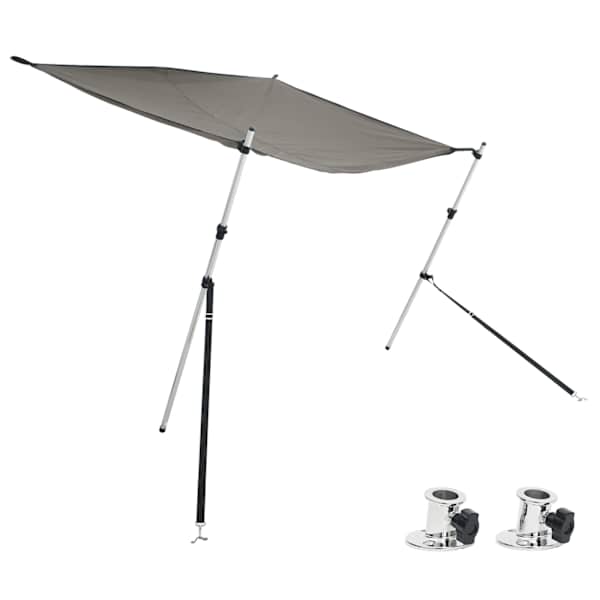 vidaXL T-t&uuml;&uuml;pi varikatuse pikendus, hall, 170x170x(113-182,5) cm