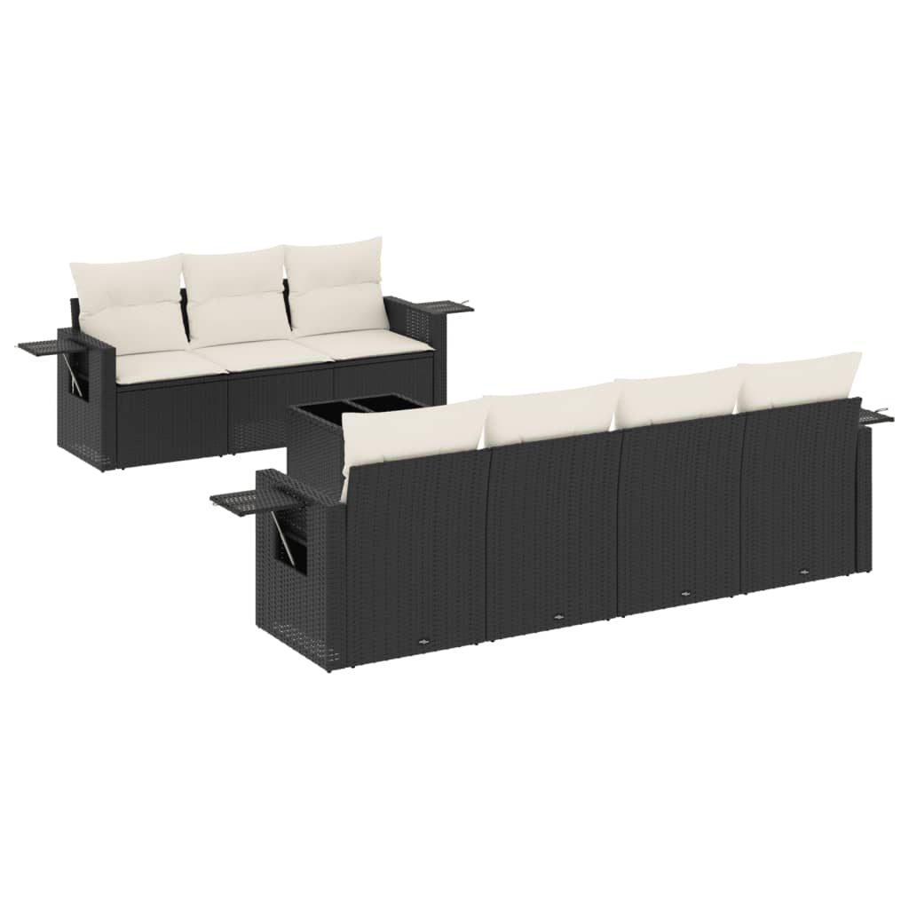 Thumbnail - vidaXL 8-tlg. Garten-Sofagarnitur mit Kissen Schwarz Poly Rattan