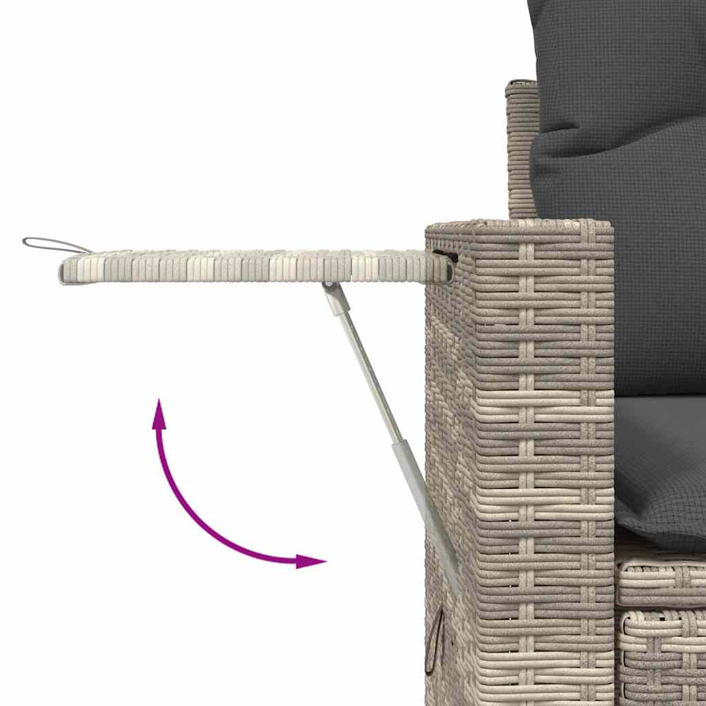 vidaXL 8-delige Loungeset met kussens poly rattan lichtgrijs afbeelding