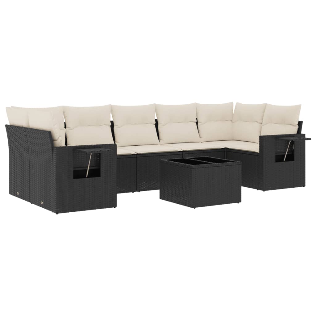 Thumbnail - vidaXL 8-tlg. Garten-Sofagarnitur mit Kissen Schwarz Poly Rattan