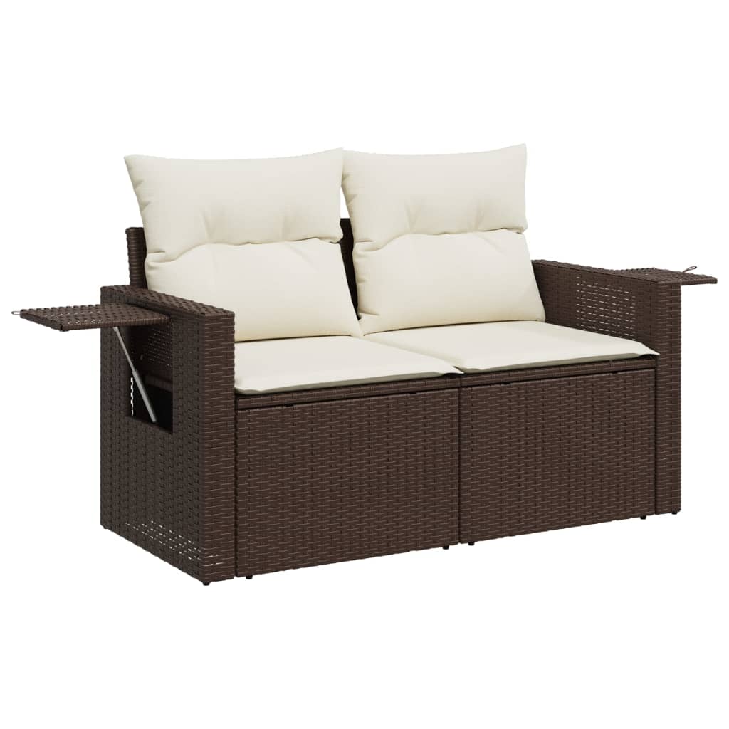 vidaXL 9-delige Loungeset met kussens poly rattan bruin afbeelding