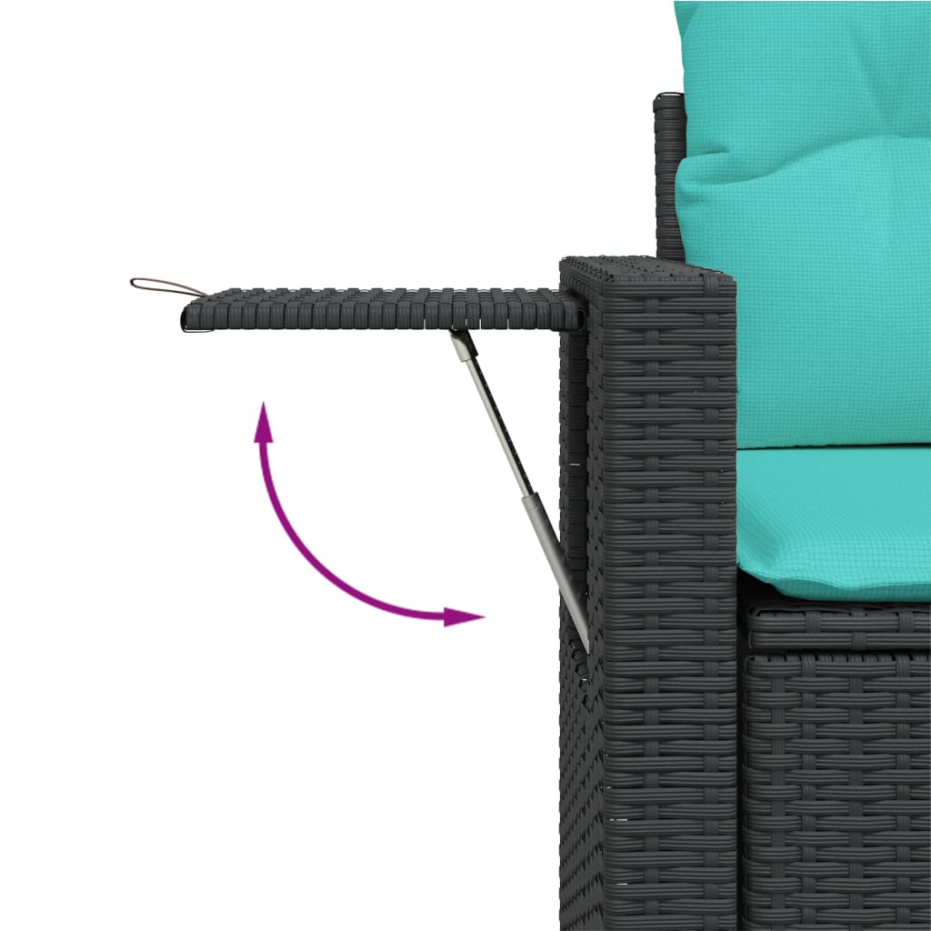 Vidaxl 5 Piece Patio Sofa Set With Cushions Black Poly Rattan