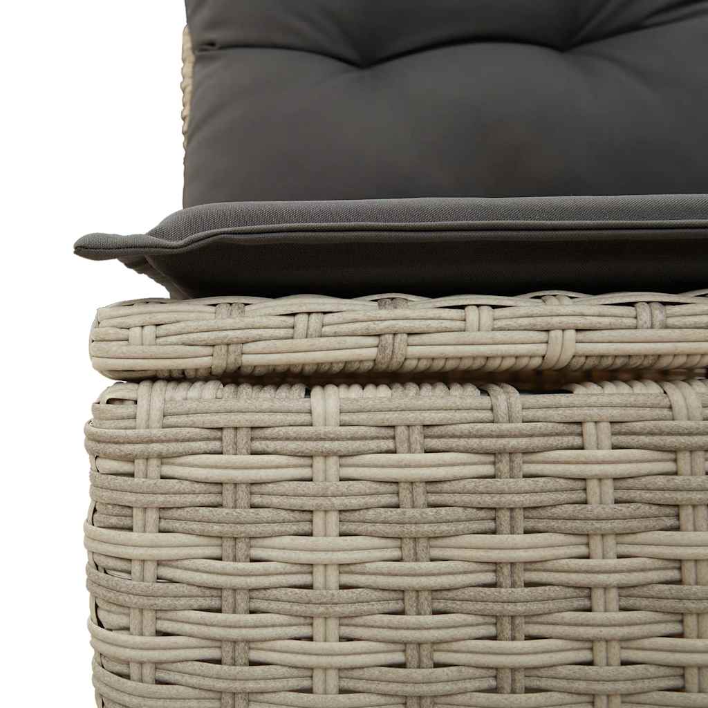 vidaXL 5-delige Loungeset met kussens poly rattan lichtgrijs afbeelding