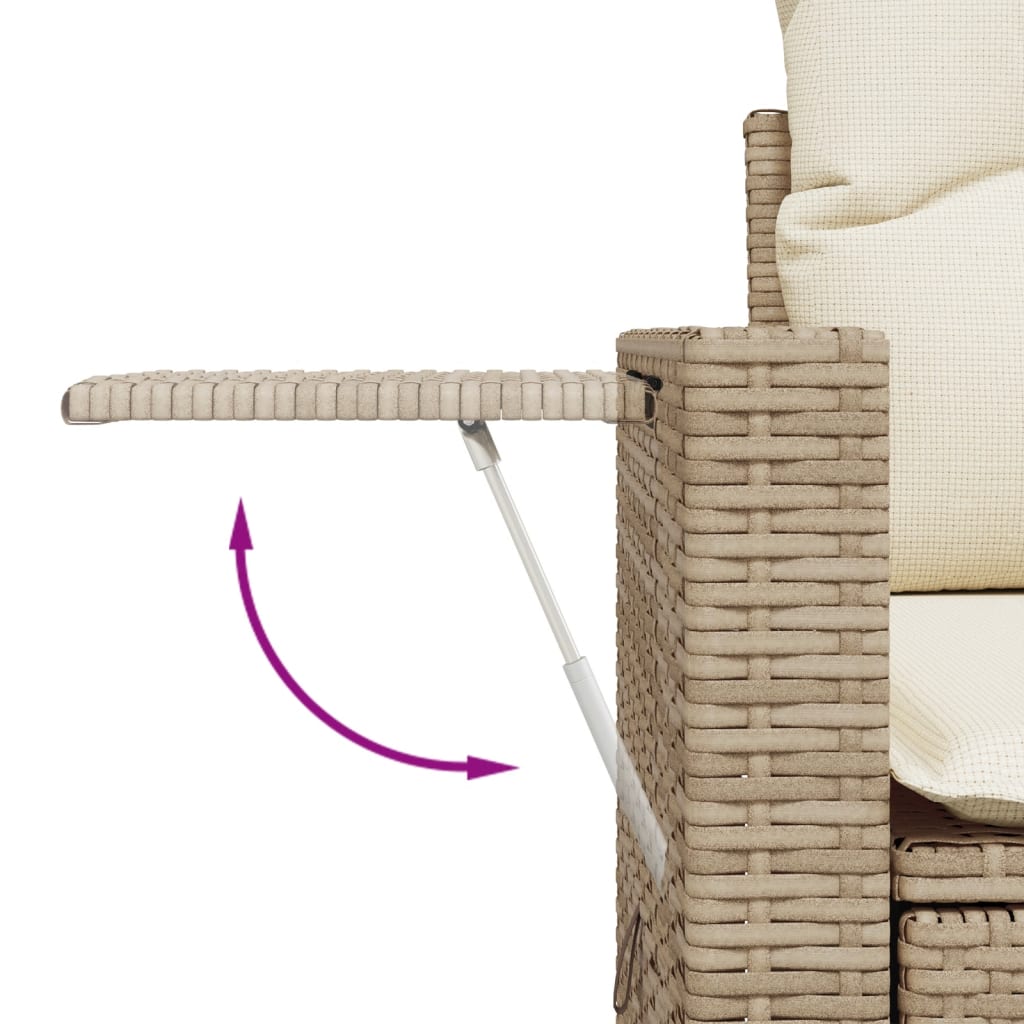 vidaXL 7-delige Loungeset met kussens poly rattan beige afbeelding