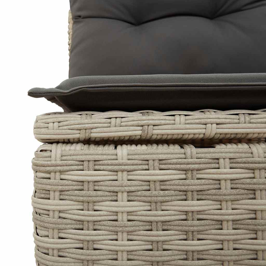 vidaXL 7-delige Loungeset met kussens poly rattan lichtgrijs afbeelding