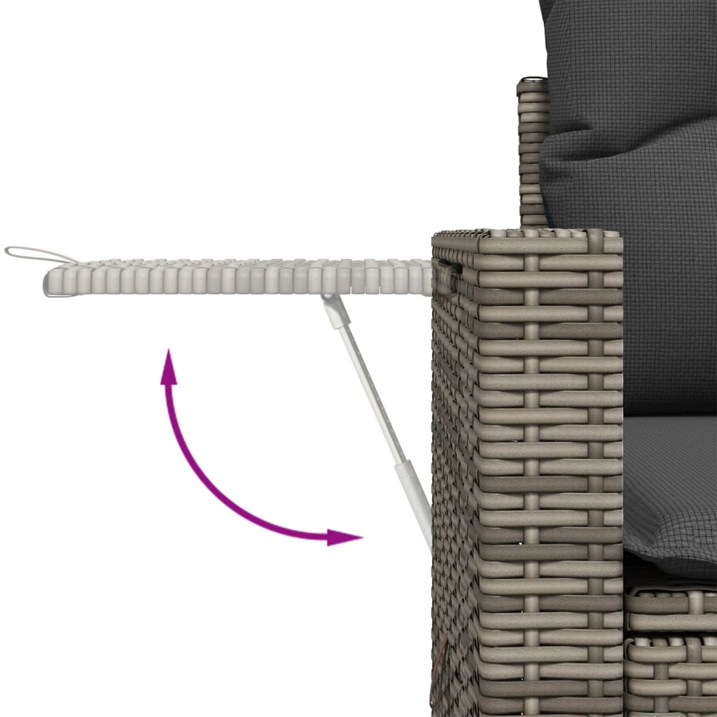 vidaXL 7-delige Loungeset met kussens poly rattan grijs afbeelding