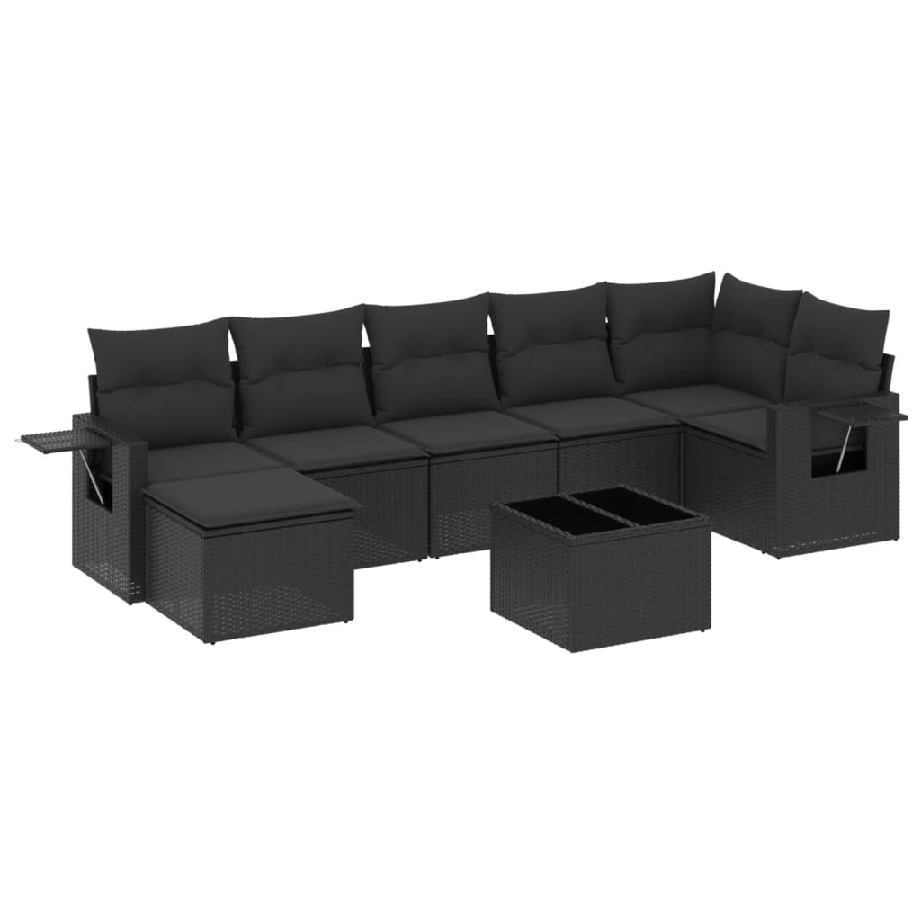 Thumbnail - vidaXL 8-tlg. Garten-Sofagarnitur mit Kissen Schwarz Poly Rattan