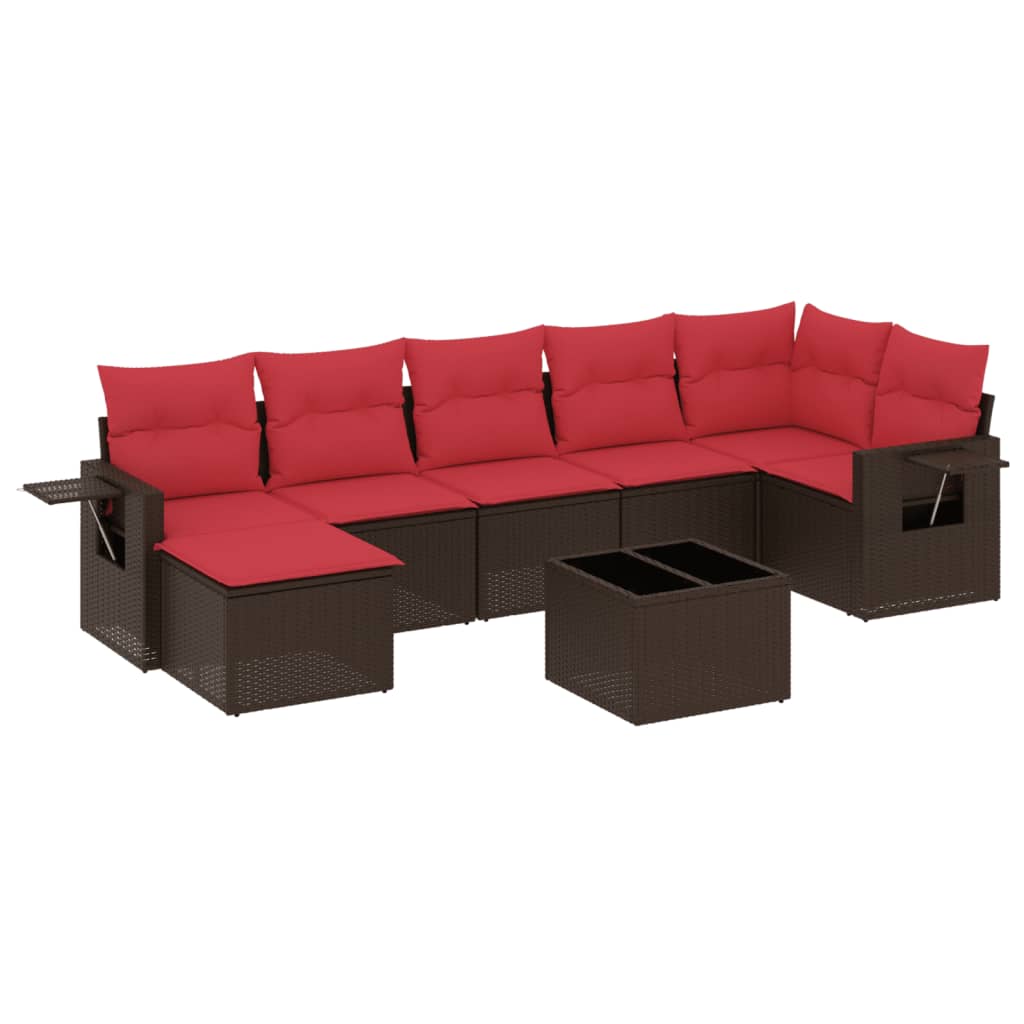 Thumbnail - vidaXL 8-teiliges Gartensofa-Set mit Kissen, braun, Polyrattan