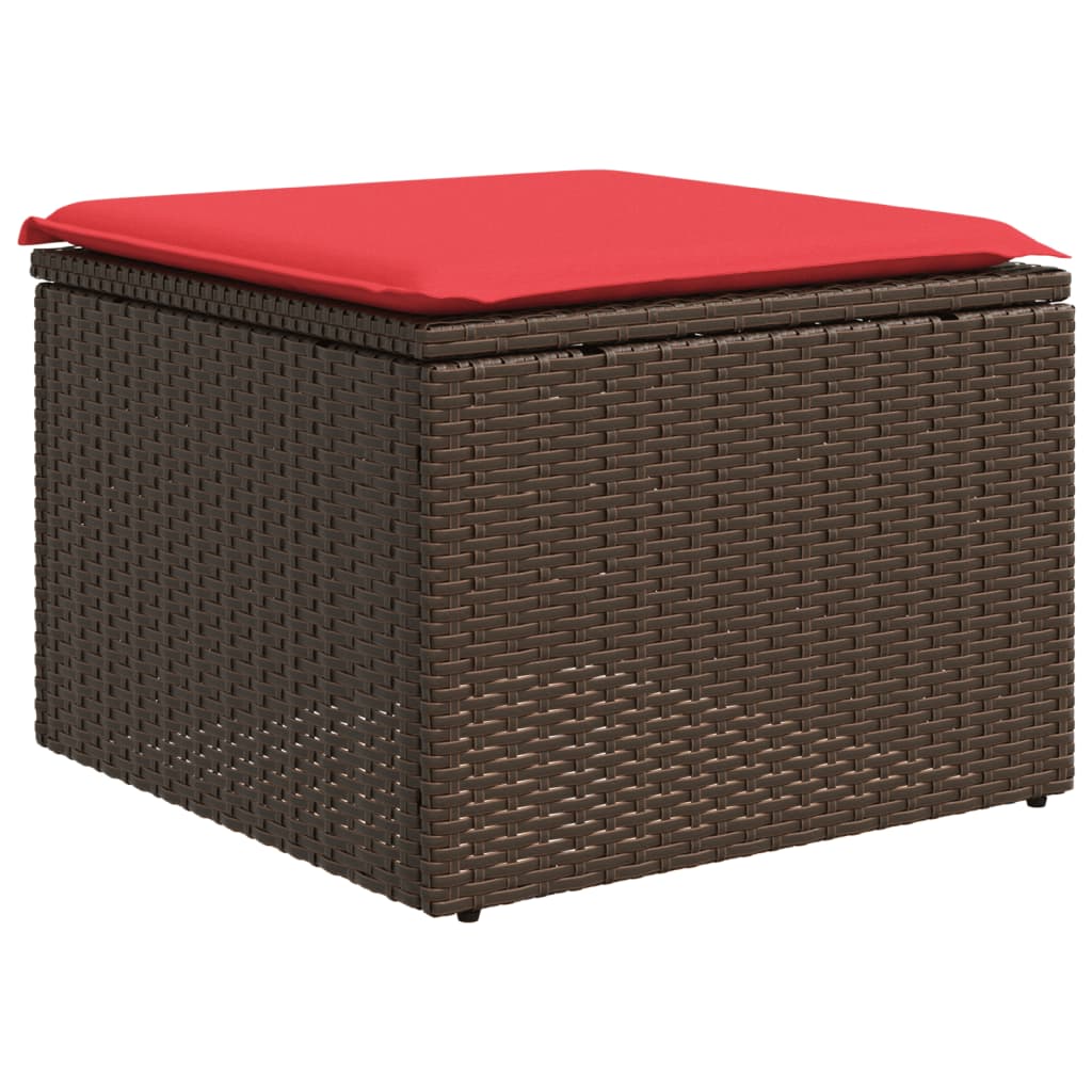vidaXL 7-delige tuinbankset met kussens, bruin polyrotan
